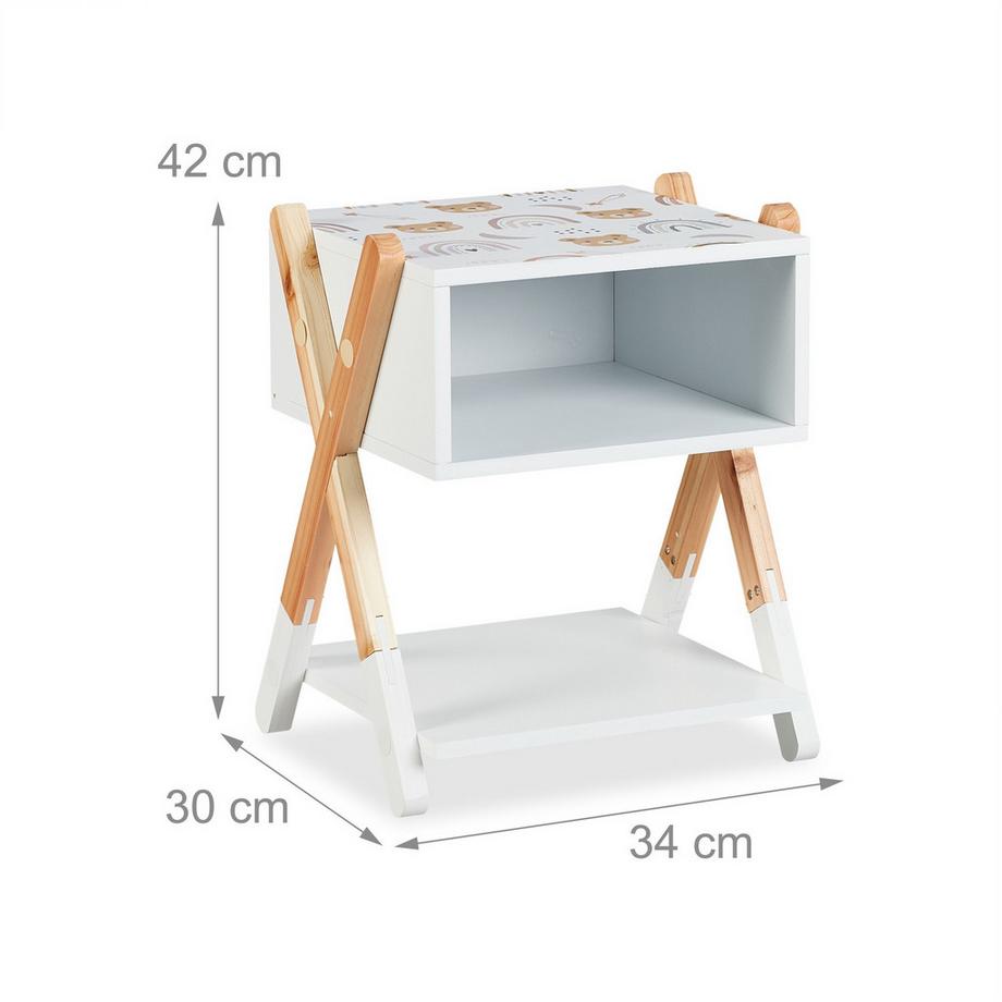 Northix Table de chevet pour enfants avec étagère  