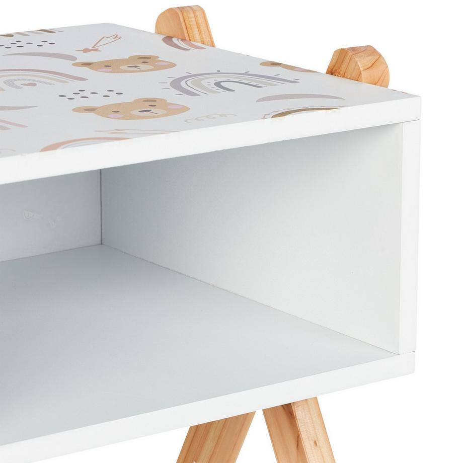 Northix Table de chevet pour enfants avec étagère  