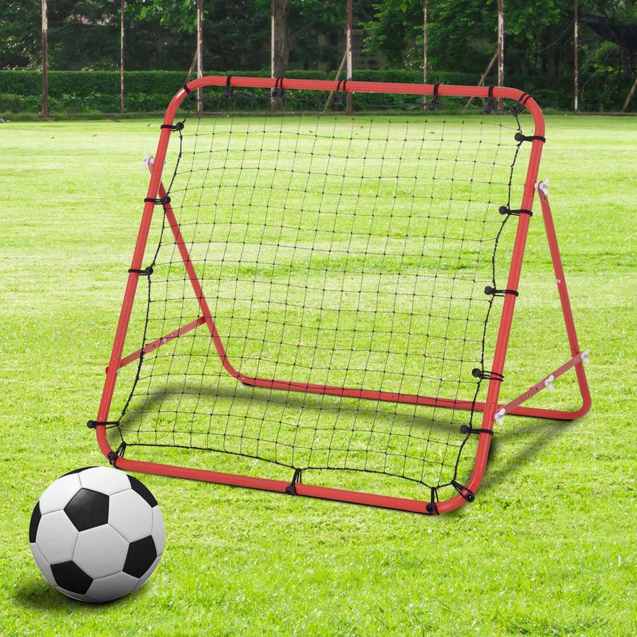 Northio  Rebounder Filet De But Mural De Rebond De Football Pour Football Angle Réglable Rouge + Noir 96 X 80 X 96 Cm 