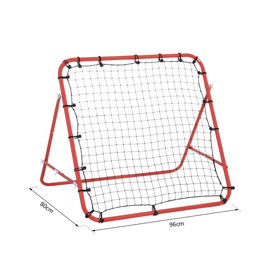 Northio  Rebounder Filet De But Mural De Rebond De Football Pour Football Angle Réglable Rouge + Noir 96 X 80 X 96 Cm 