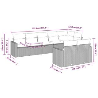 VidaXL Garten sofagarnitur poly-rattan  