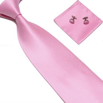 Kostümzubehör | Krawatte + Einstecktuch + Manschettenknöpfe - Rosa