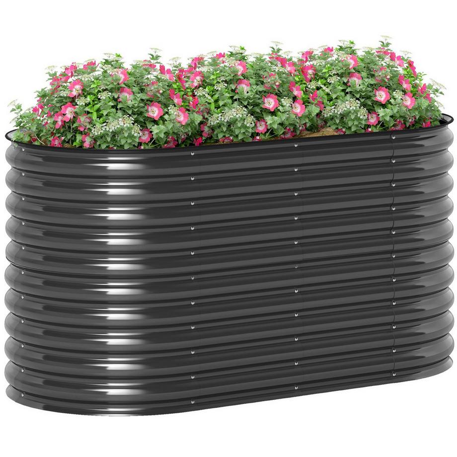 Northio Plate-bande surélevée en acier, parterre de plantes, cadre froid, parterre de jardin, empilable, bac à fleurs, bac à plantes enfichable, 160 x 80 x 80 cm, potager pour jardin, balcon, terrasse, pot de fleurs, plantes  