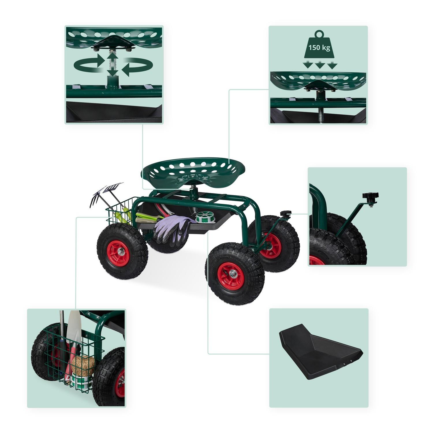 Northix Mobiler Gartensitz mit Stauraum  