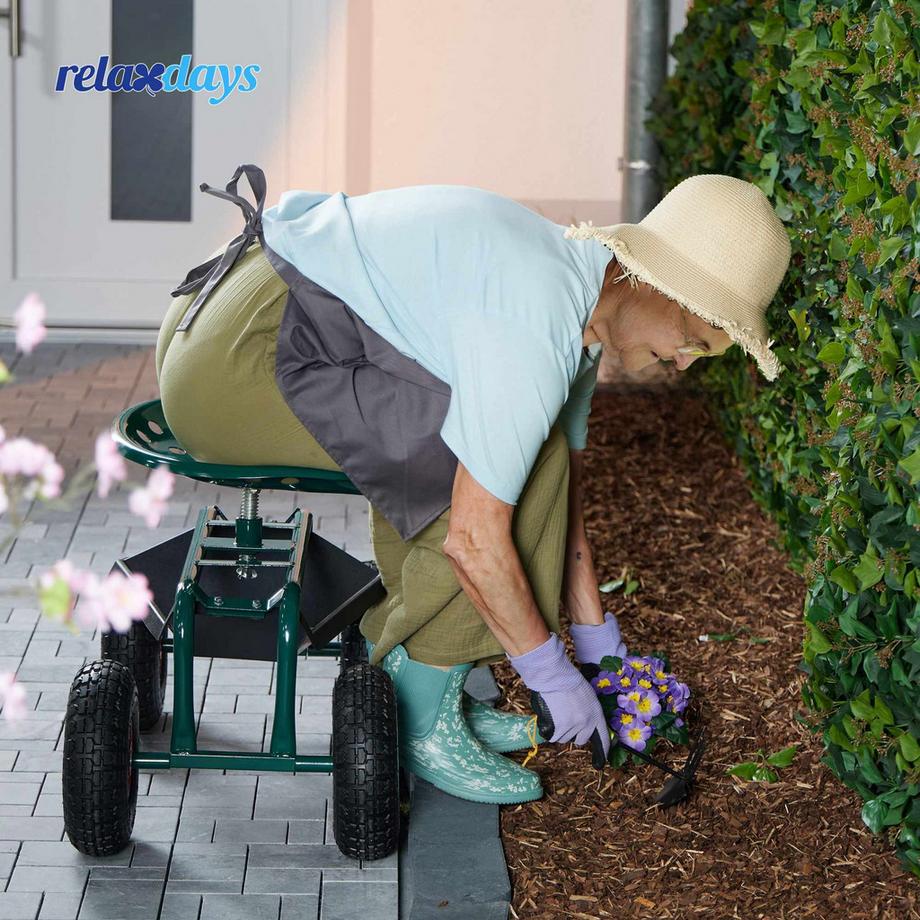 Mobiler Gartensitz mit Stauraum