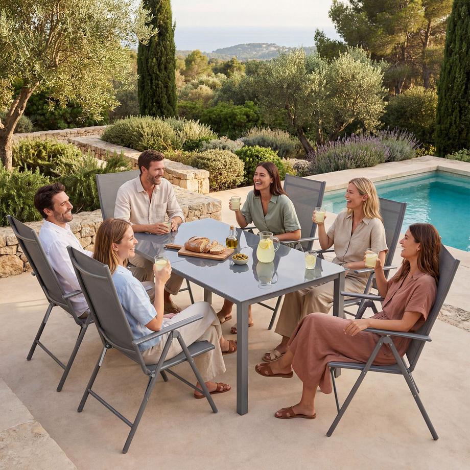Tectake Chaise de jardin Marcellino pliables  