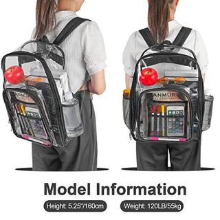 Only-bags.store Zaino scolastico in plastica trasparente  