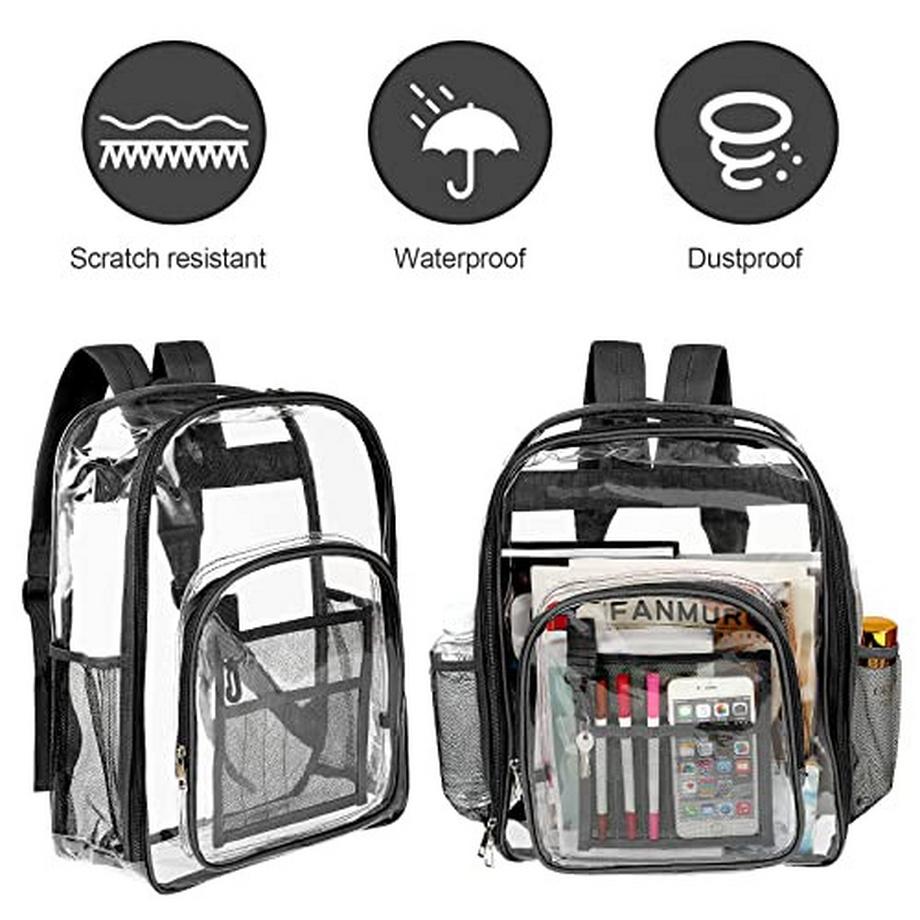 Only-bags.store Sac à dos scolaire en plastique transparent  