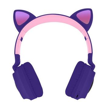 Katzenohren Bluetooth Kopfhörer Violett