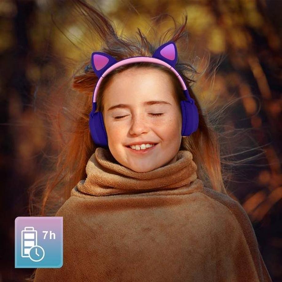 Avizar  Katzenohren Bluetooth Kopfhörer Violett 