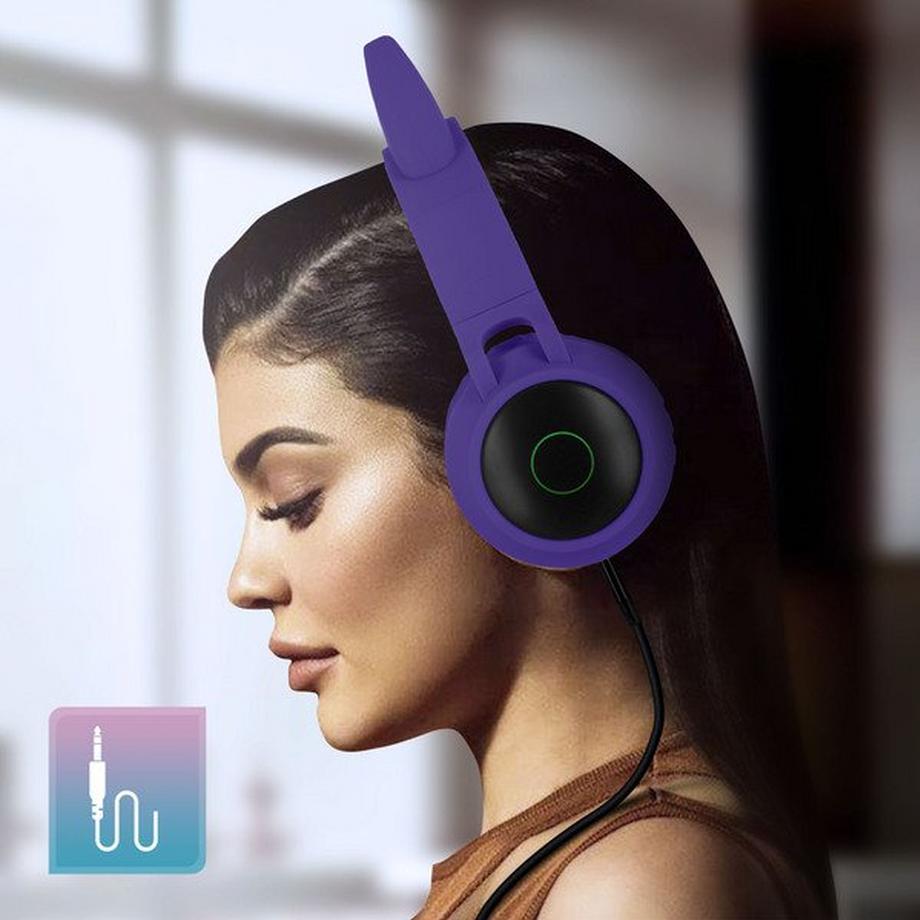 Avizar  Katzenohren Bluetooth Kopfhörer Violett 