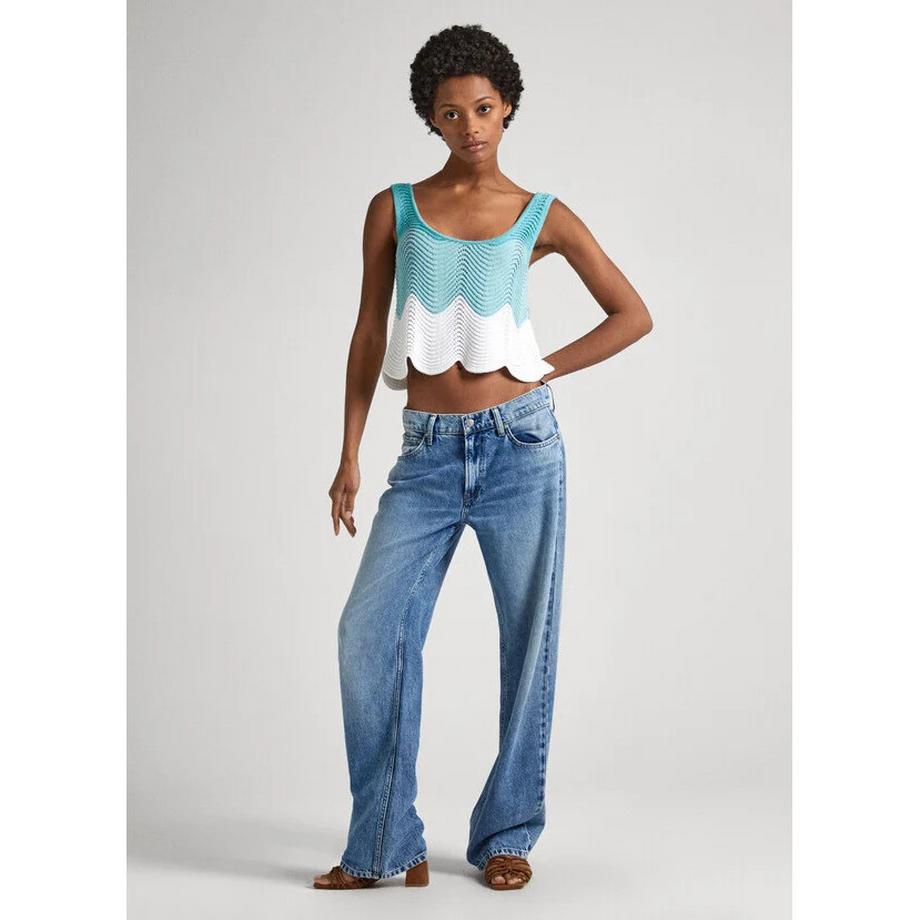 Pepe Jeans London Gaea Cropped Colorblock Débardeur en Maille  