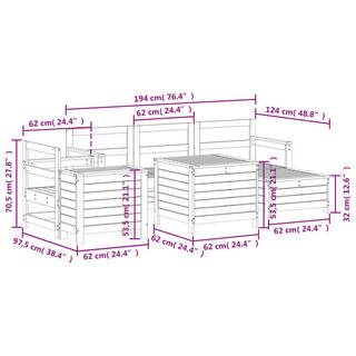 VidaXL set divano da giardino Legno di pino impregnato  