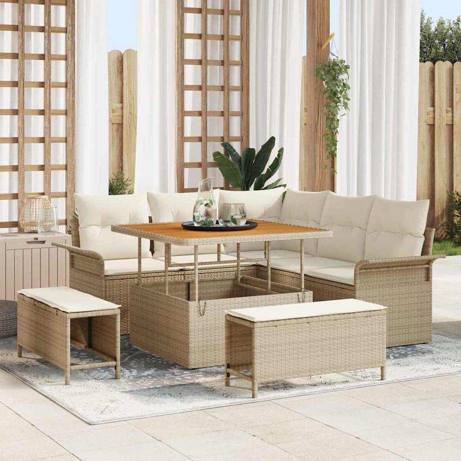VidaXL Set Divano da Giardino Polyrattan  