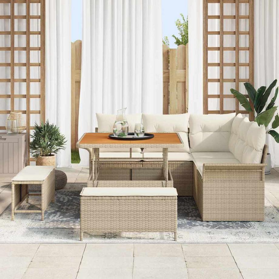 VidaXL Set Divano da Giardino Polyrattan  