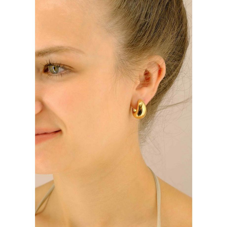 MUAU Schmuck  Creolen Gelbgold 750 Scharnier bombiert 19x15mm 