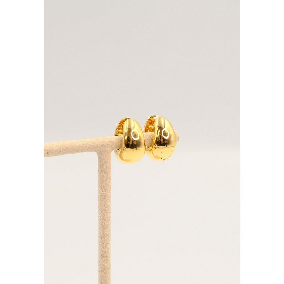 MUAU Schmuck  Creolen Gelbgold 750 Scharnier bombiert 19x15mm 