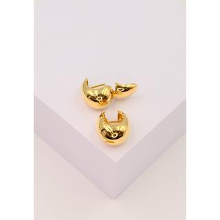 MUAU Schmuck  Creolen Gelbgold 750 Scharnier bombiert 19x15mm 