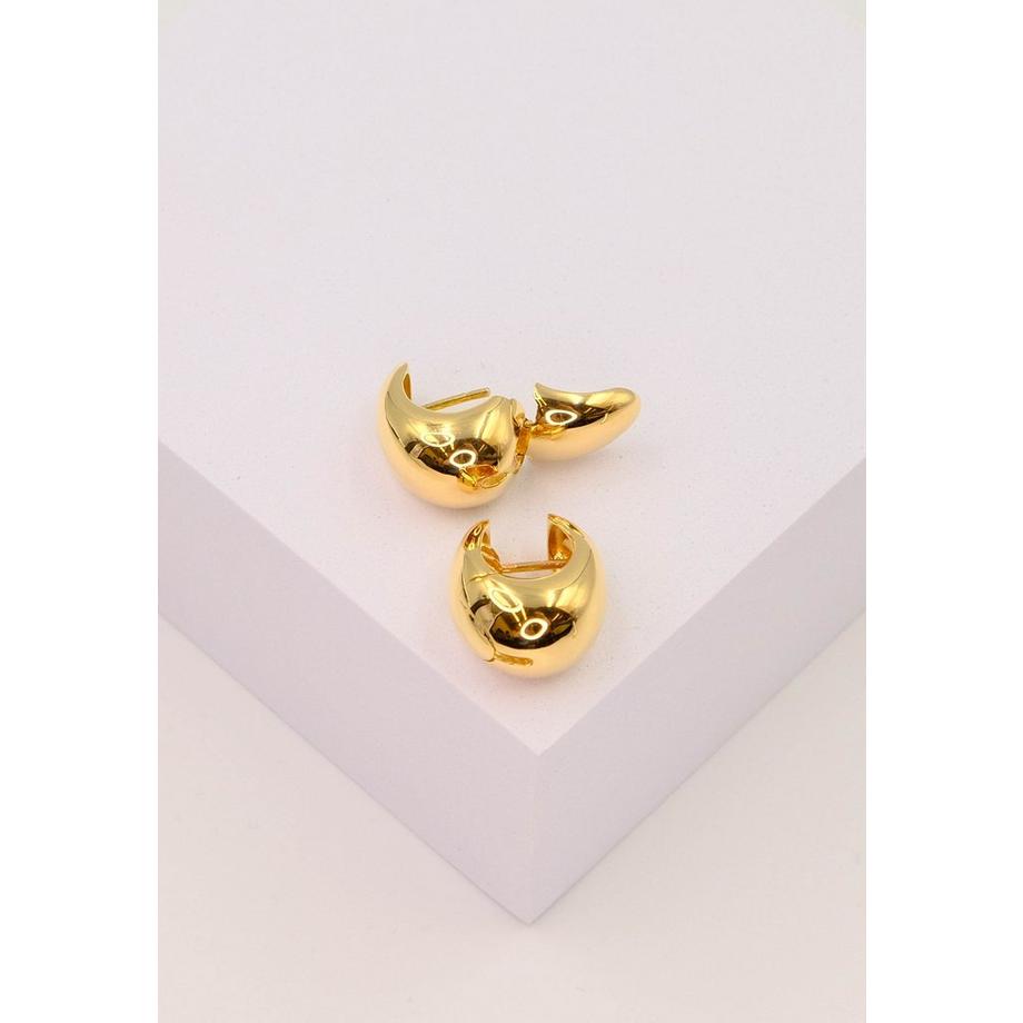 MUAU Schmuck  Creolen Gelbgold 750 Scharnier bombiert 19x15mm 