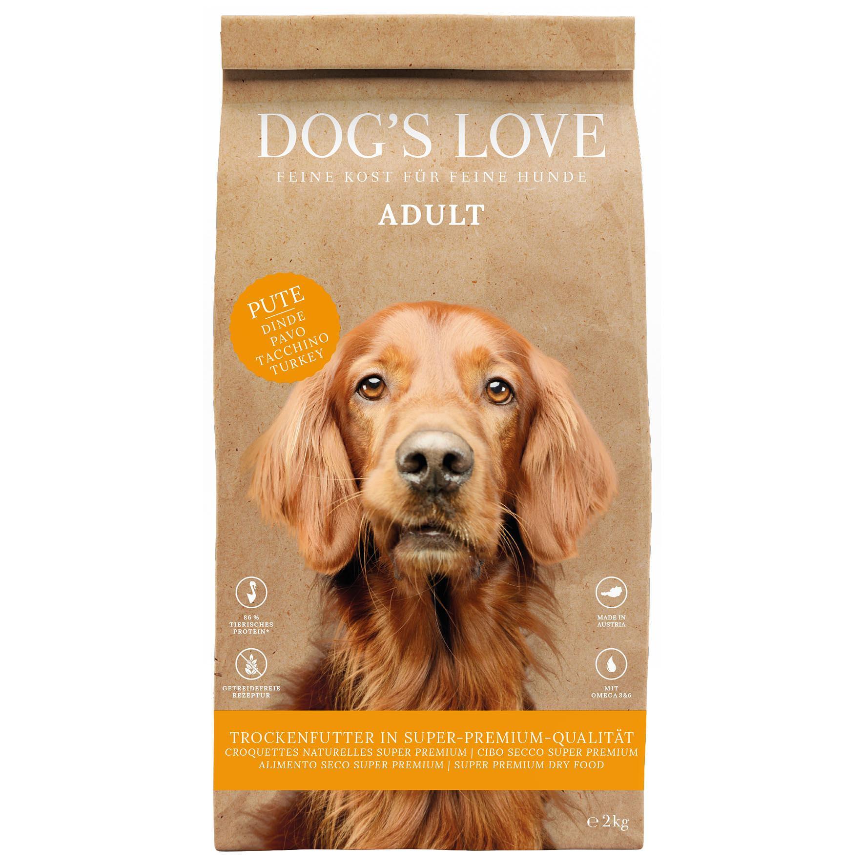 Dog's Love  Tacchino, patate dolci e mirtilli rossi 2 kg 