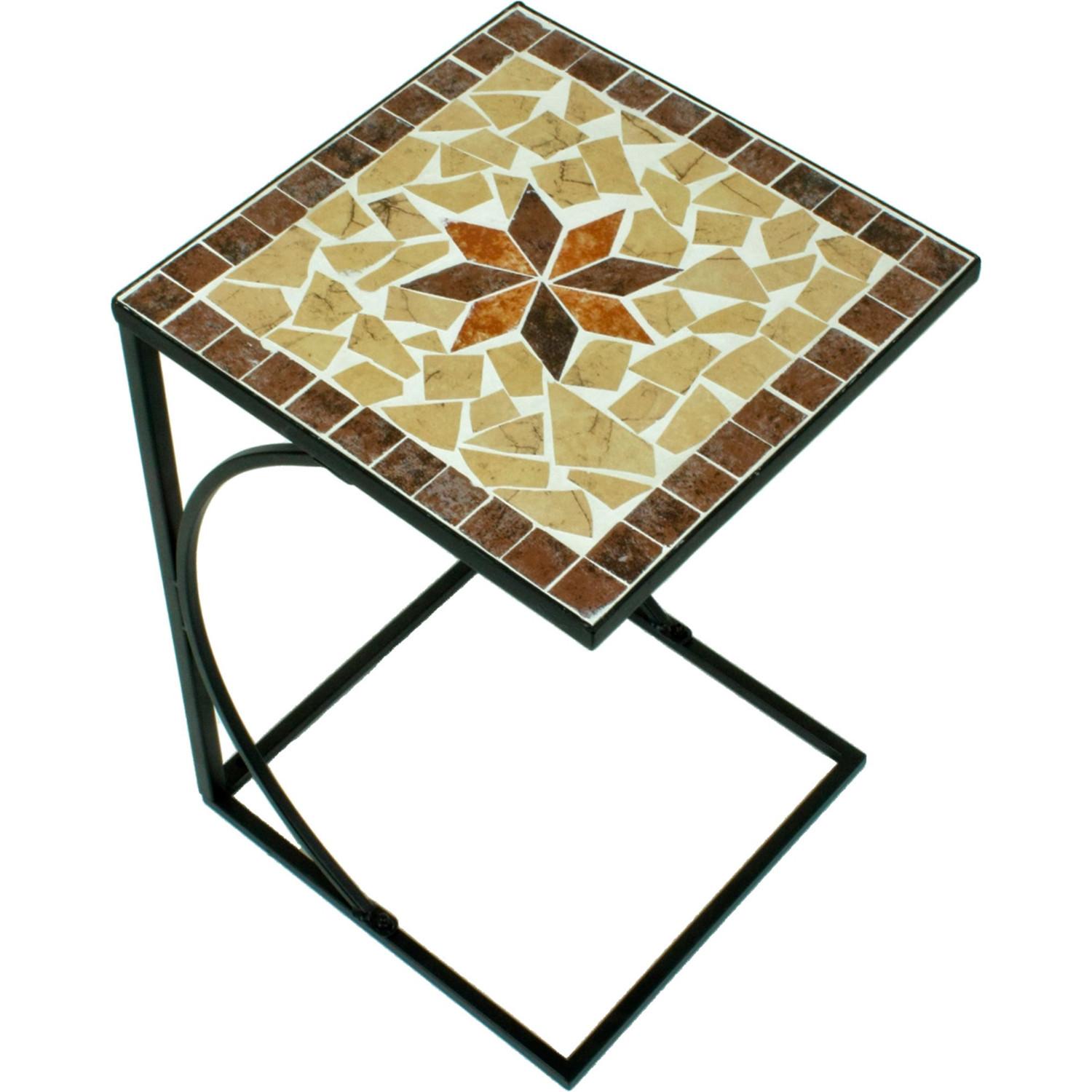 mutoni Tavolino da giardino Amarillo mosaico marrone 35x35  