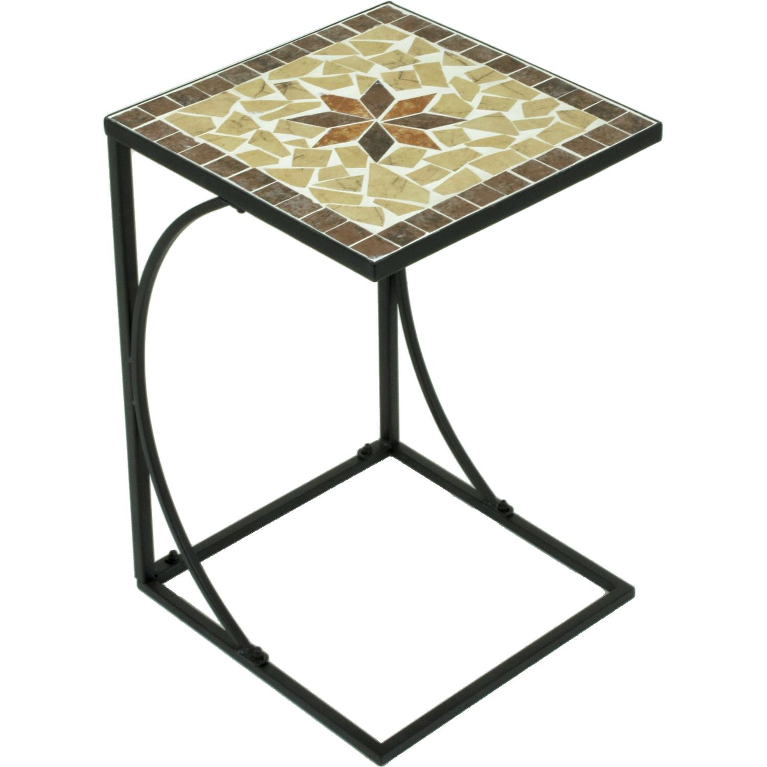 mutoni Table d'appoint de jardin Amarillo mosaïque marron 35x35  