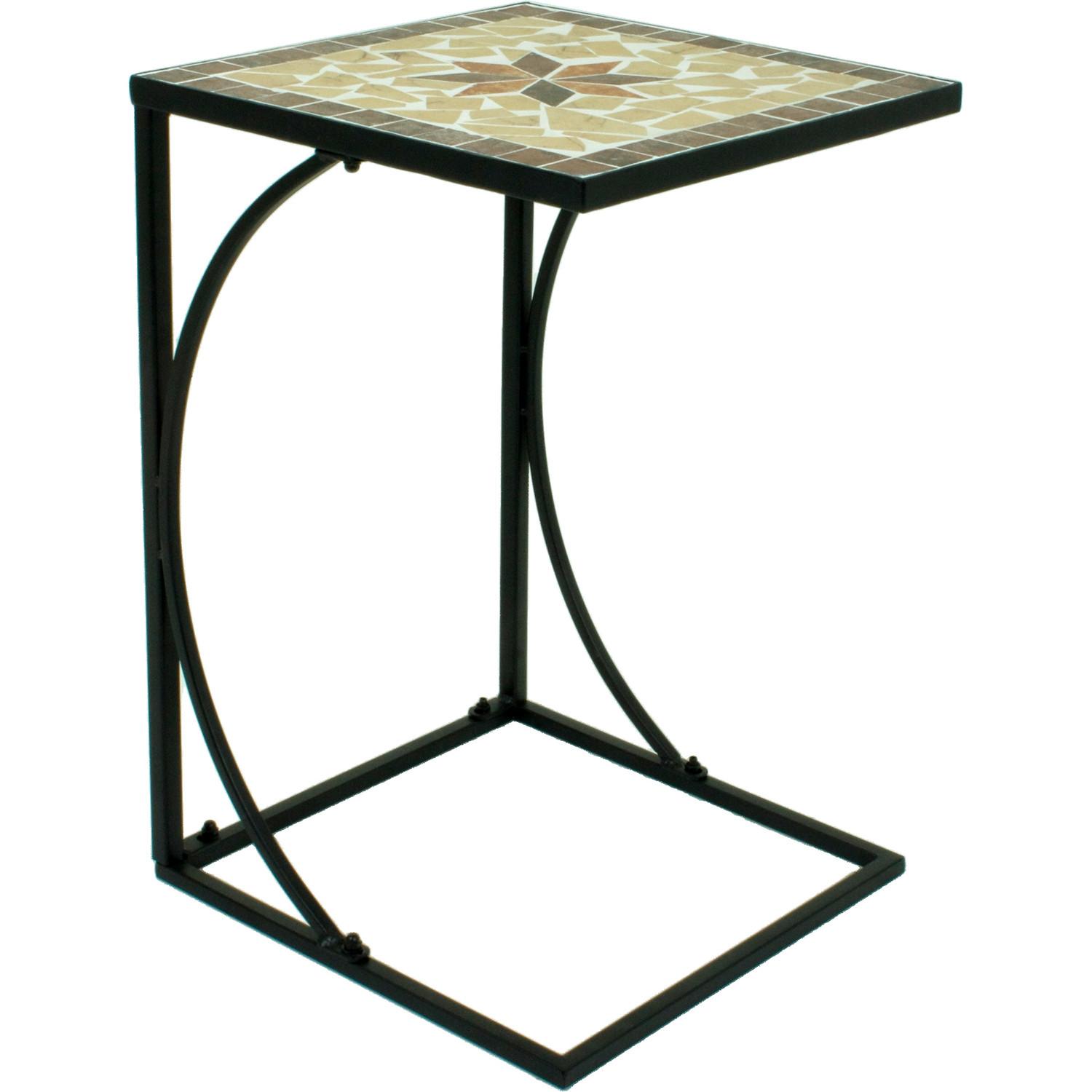 mutoni Table d'appoint de jardin Amarillo mosaïque marron 35x35  