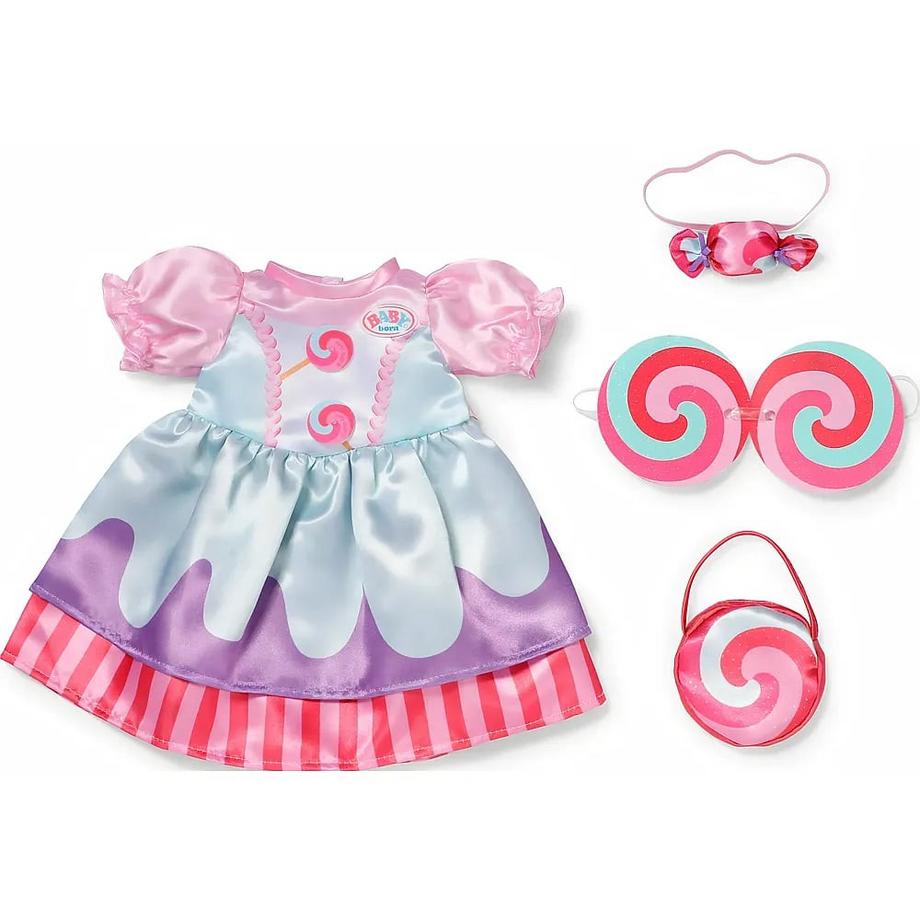Completo caramella con vestito, borsa