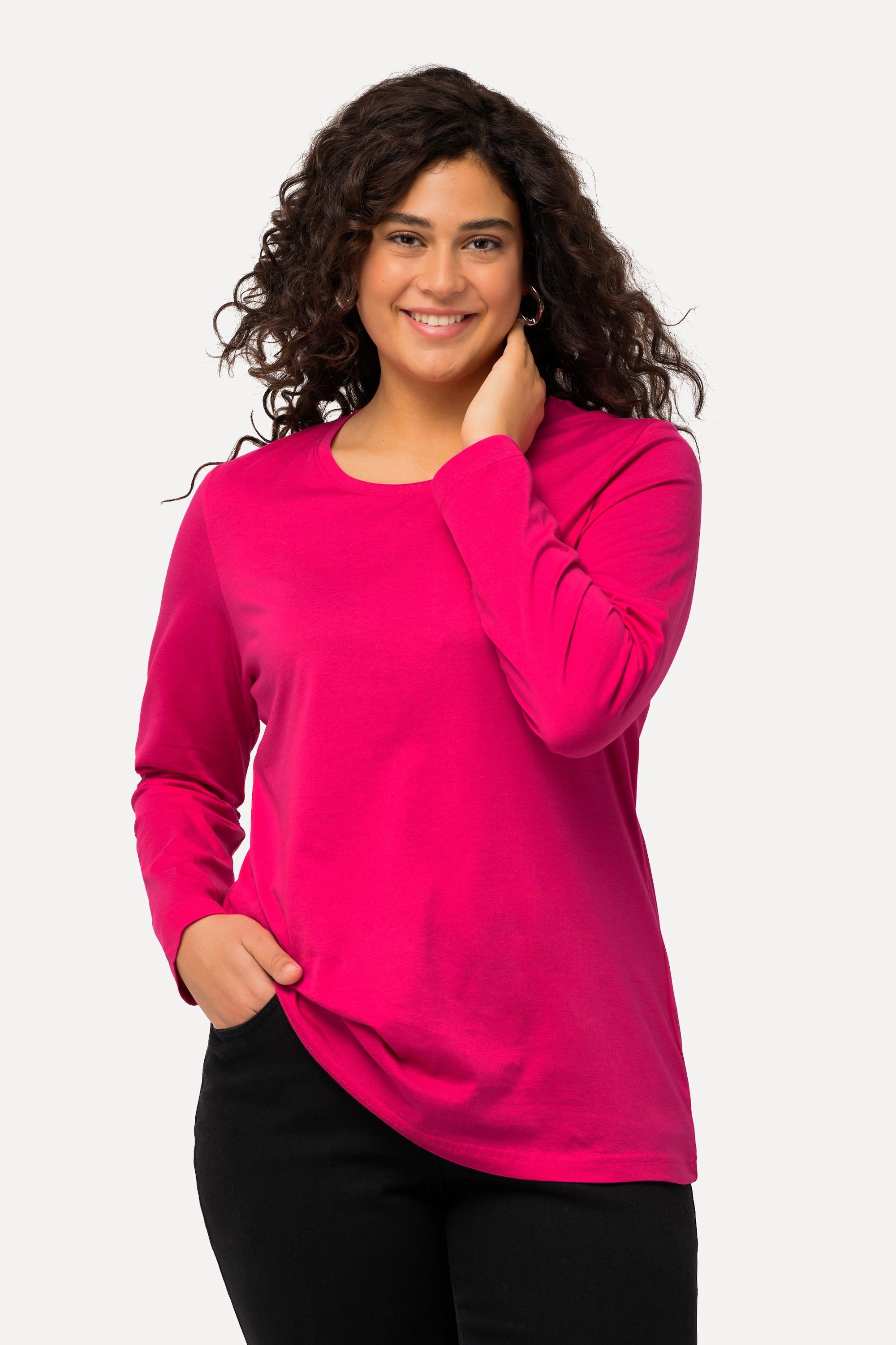 Ulla Popken Maglia Slim Maniche Lunghe Girocollo  