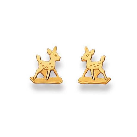 MUAU Schmuck  Ohrstecker Bambi Gelbgold 750, 9mm 