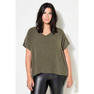 Studio Untold  Blusenshirt, oversized, Musselin, V-Ausschnitt 