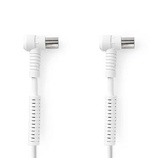 Nedis  Câble coaxial | IEC (Coax) mâle | IEC (Coax) femelle | Nickelé | 120 dB | 75 Ohm | Quatre blindages | 10.0 m | Rond | PVC | Blanc | Boîtes 
