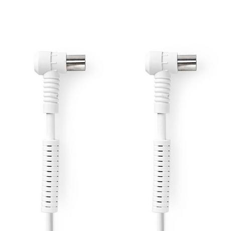 Nedis  Câble coaxial | IEC (Coax) mâle | IEC (Coax) femelle | Nickelé | 120 dB | 75 Ohm | Quatre blindages | 10.0 m | Rond | PVC | Blanc | Boîtes 