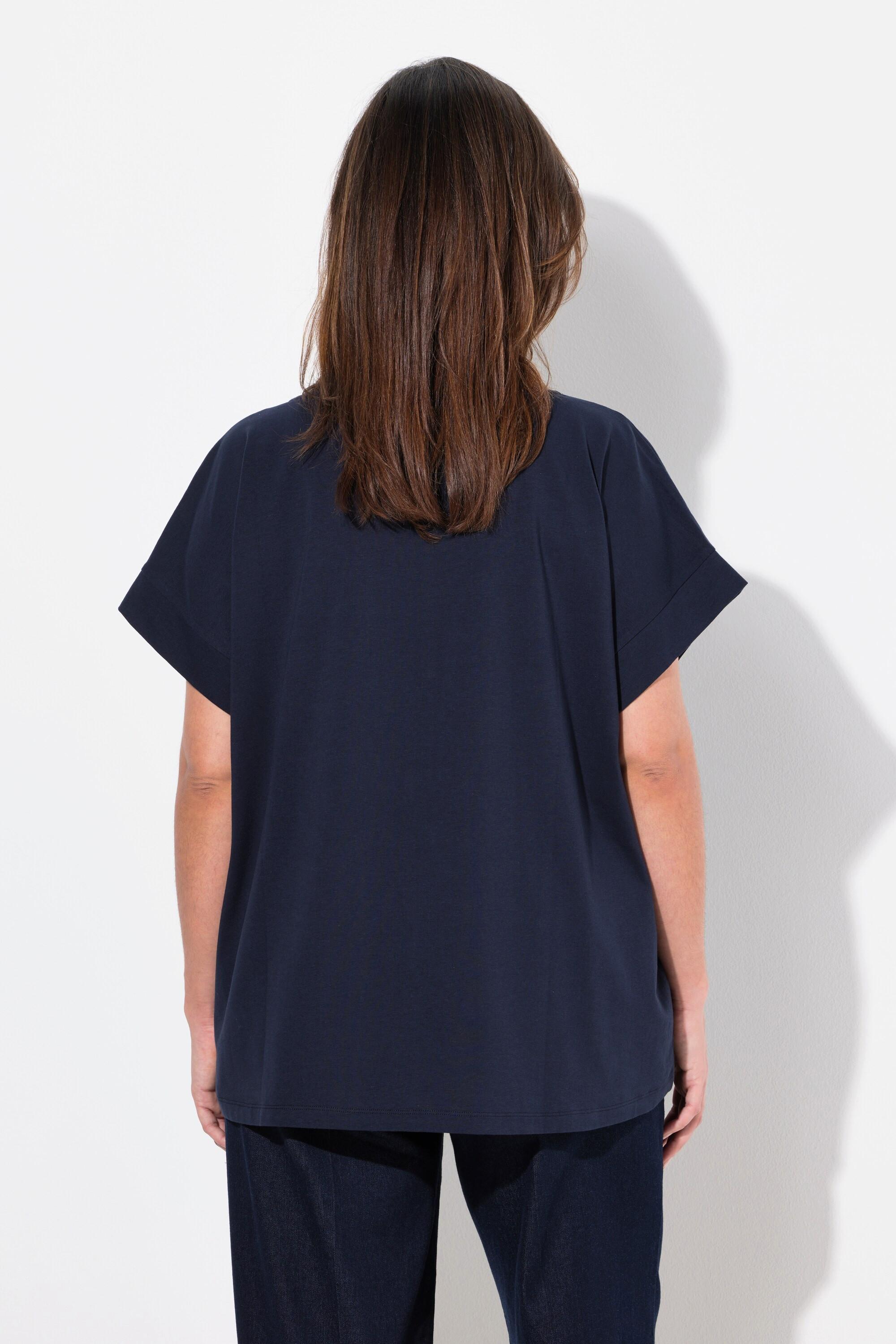 Ulla Popken  T-Shirt, Pailletten, Oversized, Rundhals, Halbarm 