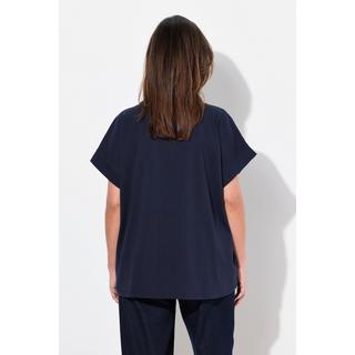 Ulla Popken  T-Shirt, Pailletten, Oversized, Rundhals, Halbarm 