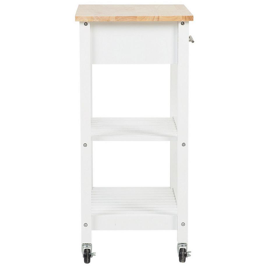 Beliani Chariot de cuisine en Bois d'hévéa  HIUMA  