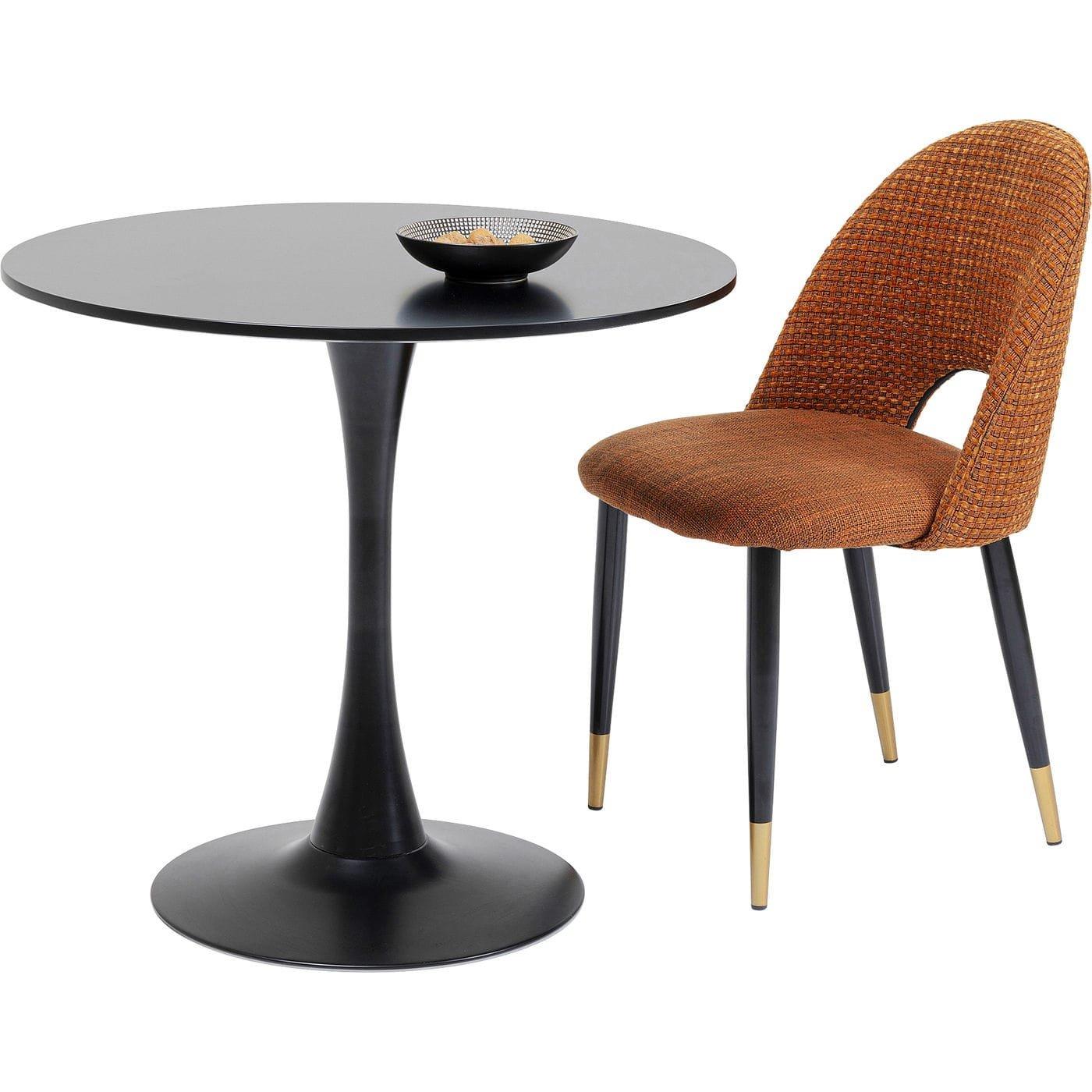 KARE Design Table Schickeria noire ronde années 80  