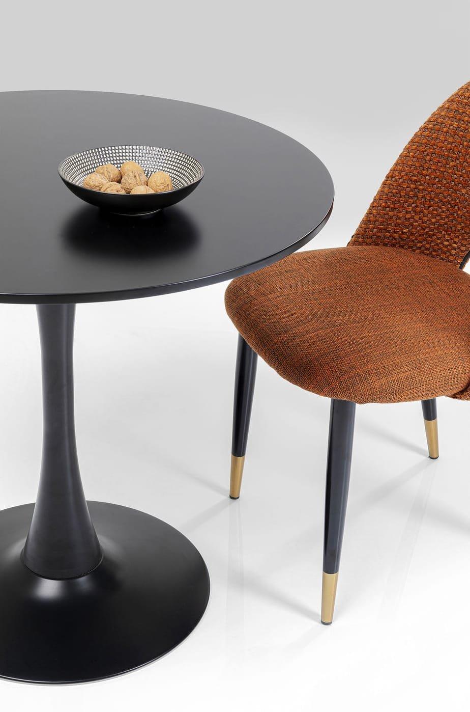 KARE Design Table Schickeria noire ronde années 80  