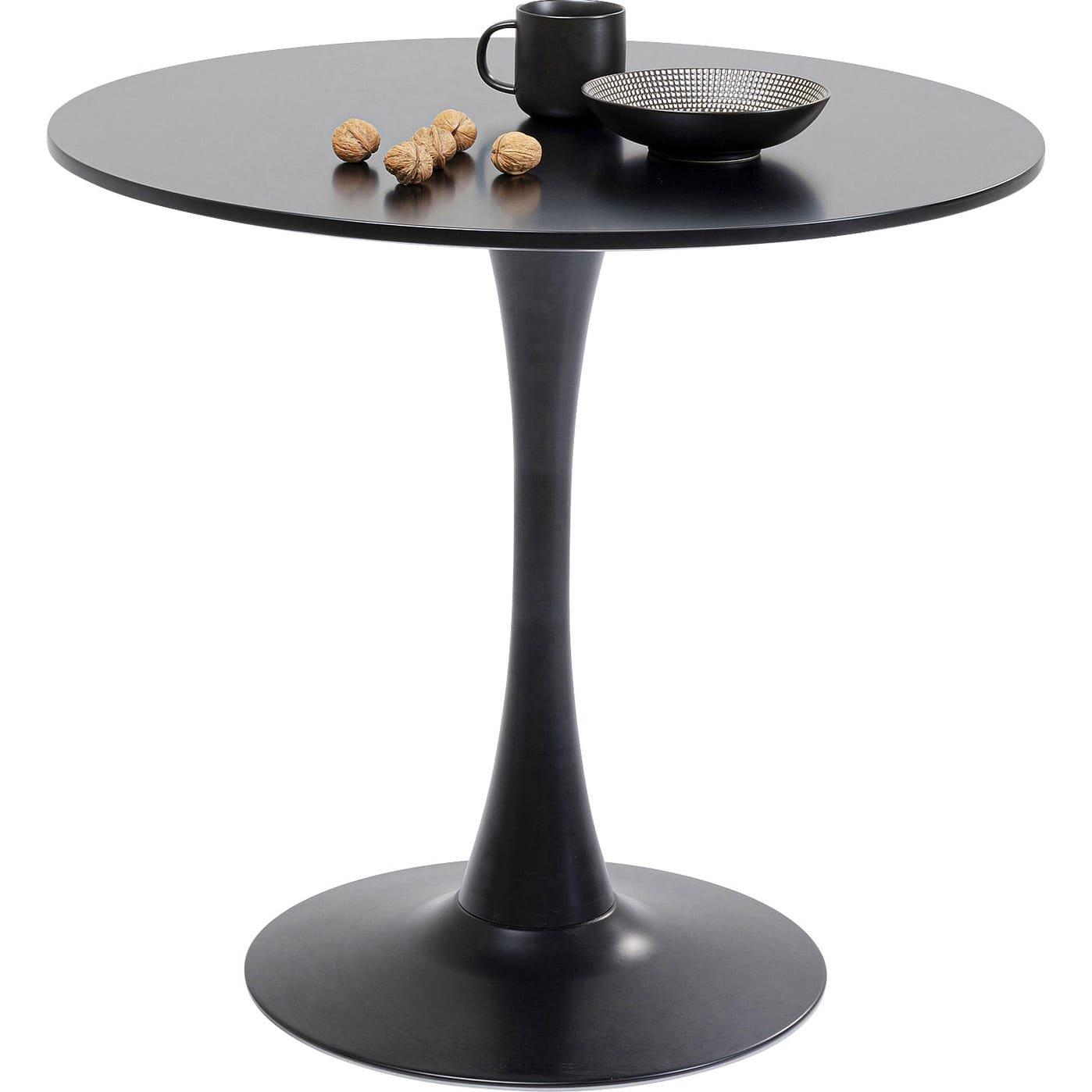 KARE Design Table Schickeria noire ronde années 80  