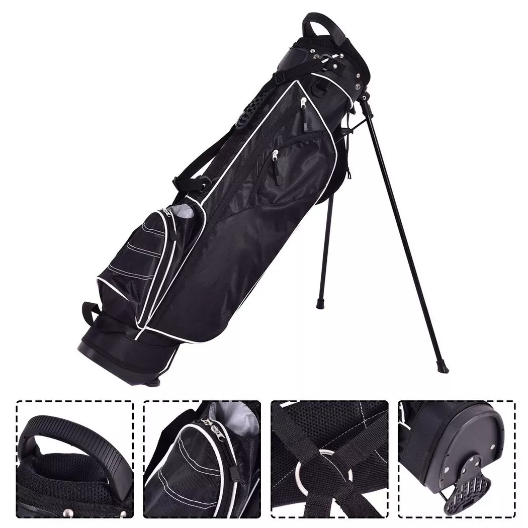 Northio - Golftasche 9 inch Golfbag Pencil Bag Profi-Reisebag Ständerbag mit Kopfteil und Tragegurt-schwarz, One Size