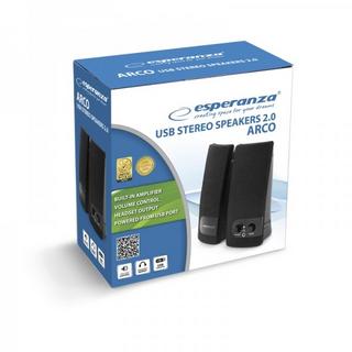 eStore  Esperanza - 2x Haut-parleurs Stéréo pour Ordinateur - USB 