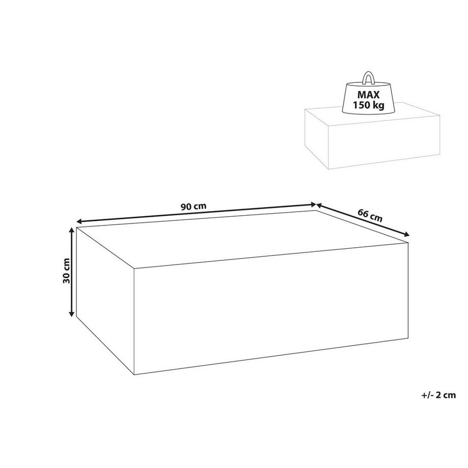 Beliani Couchtisch aus Magnesiumoxid  NOBRES  