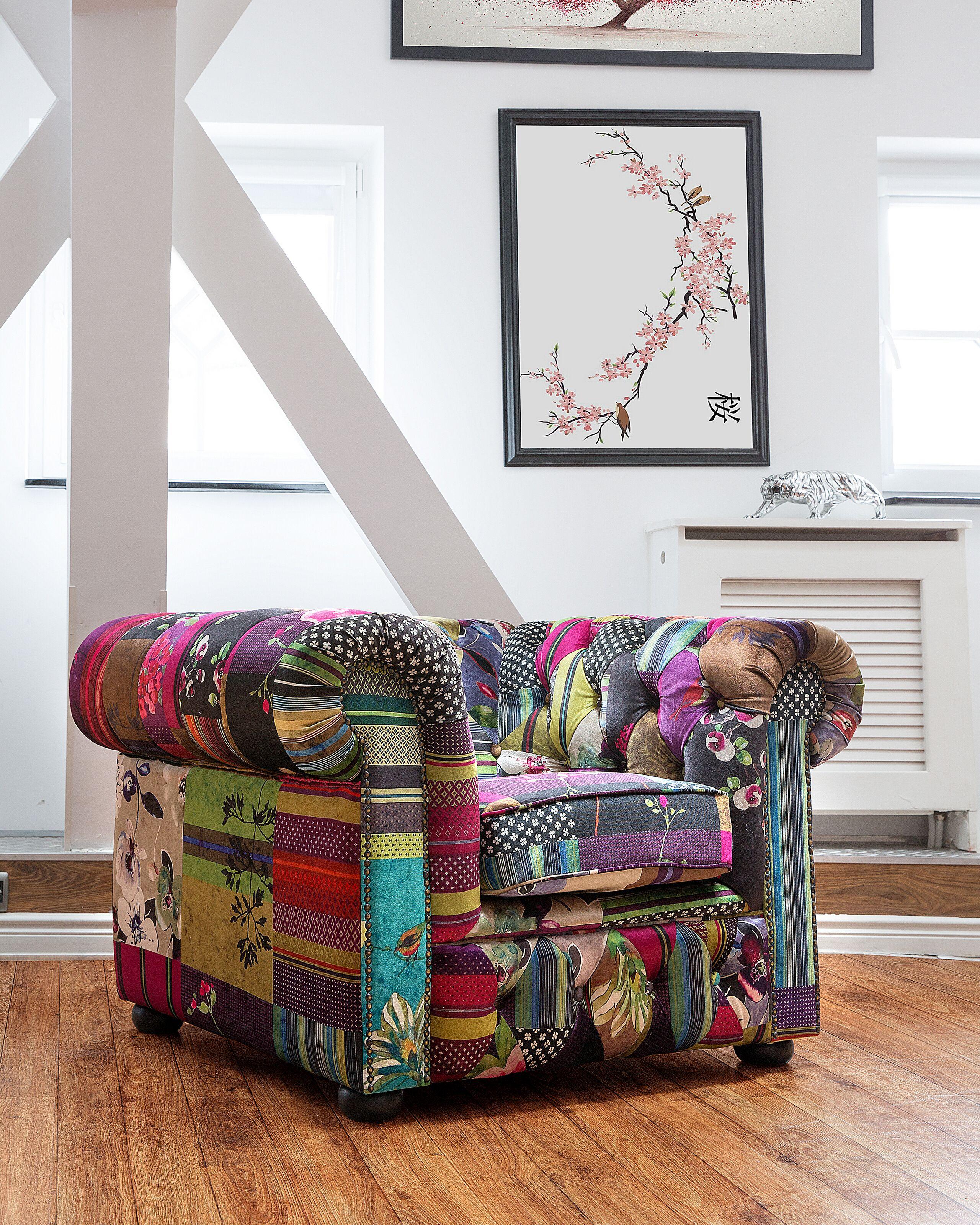 Beliani Fauteuil en Polyester Boho CHESTERFIELD  