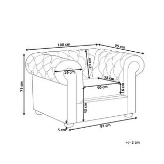 Beliani Fauteuil en Polyester Boho CHESTERFIELD  