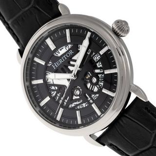 Heritor Automatic  Heritor Automatische Mattias Lederarmbanduhr mit Datum 