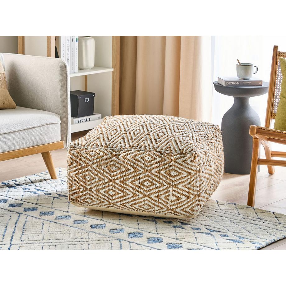 Beliani Pouf en Jute Boho MASKI  