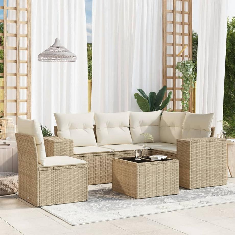 VidaXL set divano da giardino Polirattan  