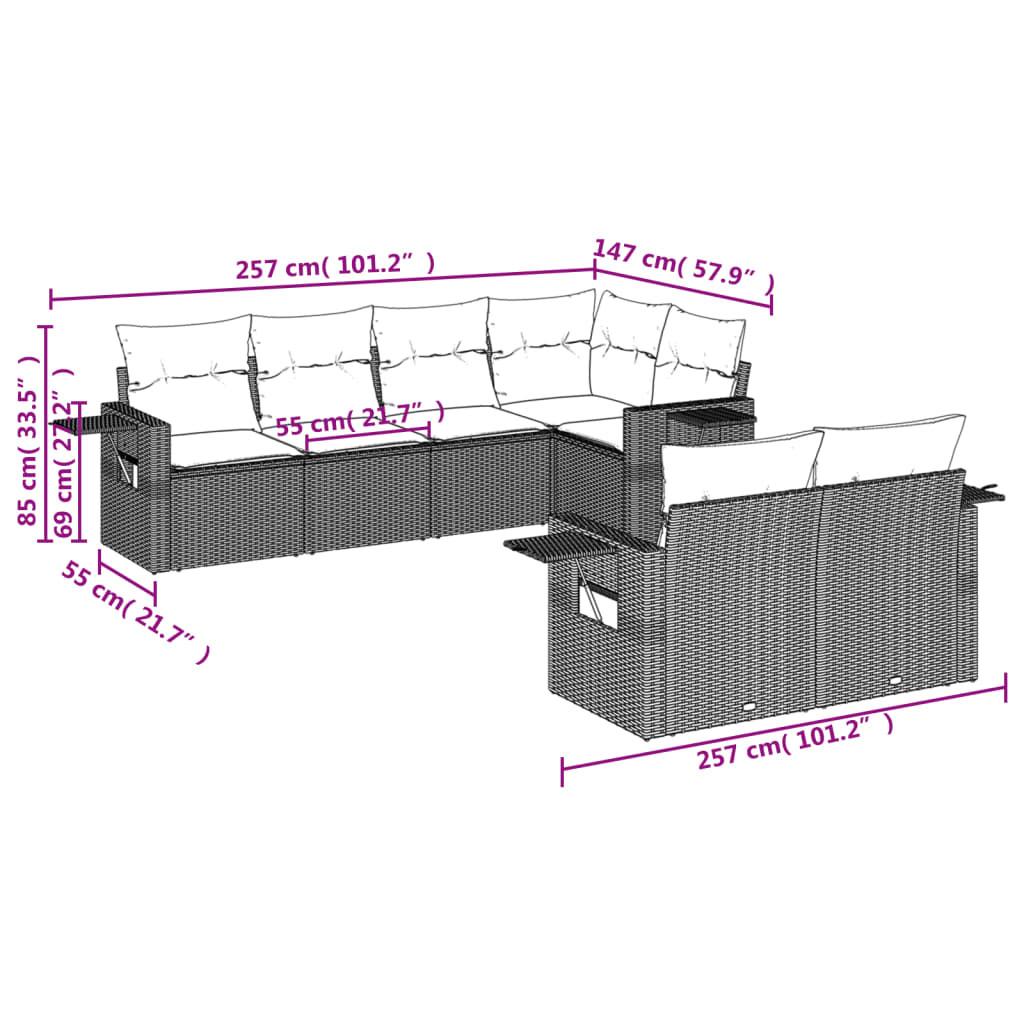 VidaXL Ensemble de canapés de jardin rotin synthétique  