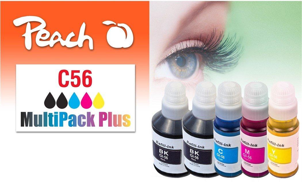 Peach  Canon CISS GI-56, Multi-Pack+ 2x170, 3x70 ml,2x6000, 3x14000 S. 