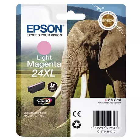 EPSON  EPSON Tintenpatrone 24XL light mag. T243640 XP 750/850 500 Seiten 